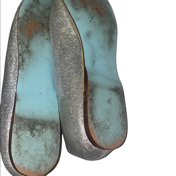 𝅺Blue by Betsey Johnson Women's Dance Flat silver glitter shoes size 7M - Picture 3 of 6